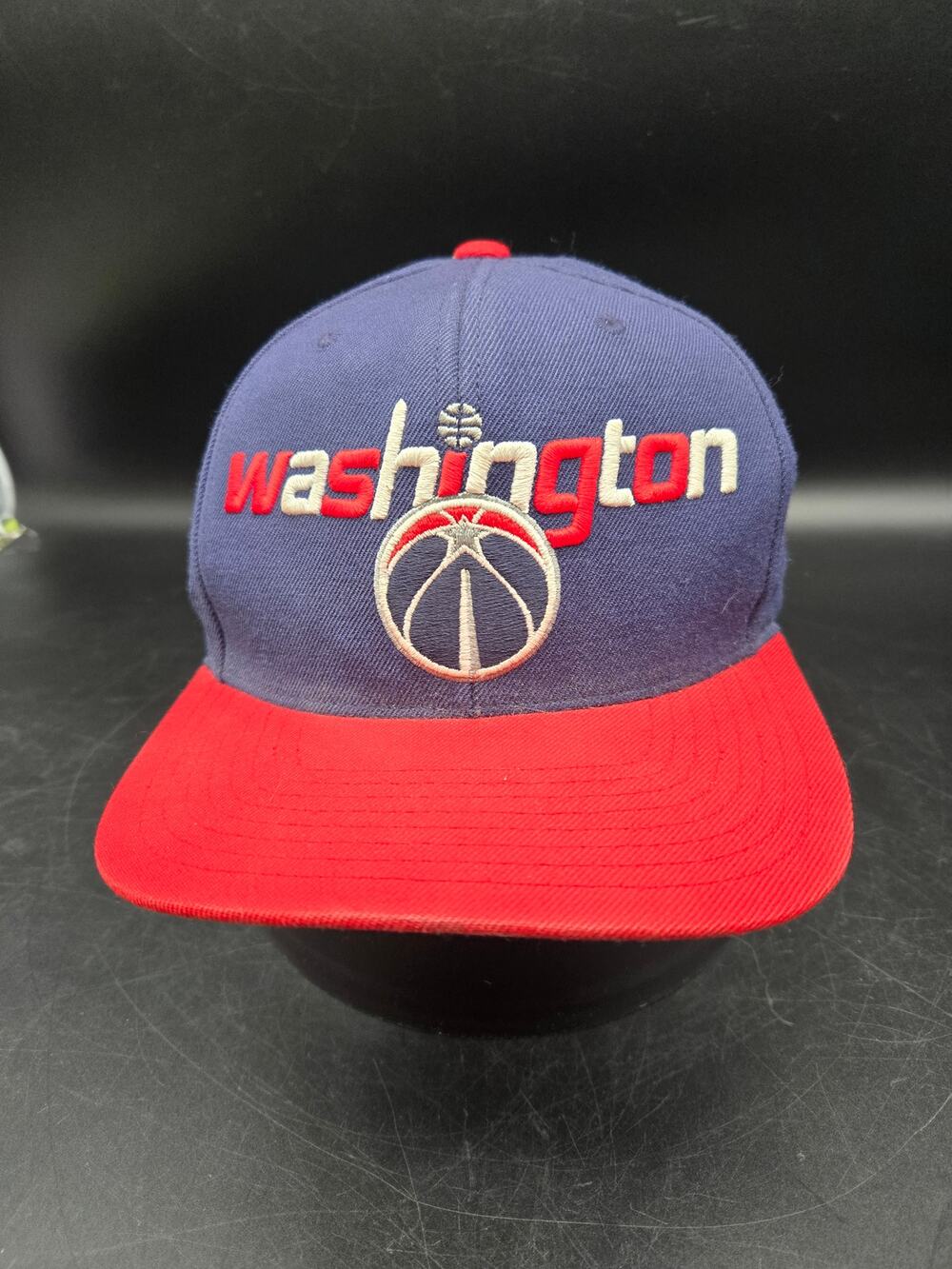 Washington Wizards Mitchell & Ness Snapback Hat NBA Hardwood Classics Red Blue
